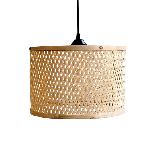 Bamboo Ceiling Light with Cross White Diffuser for Home Décor