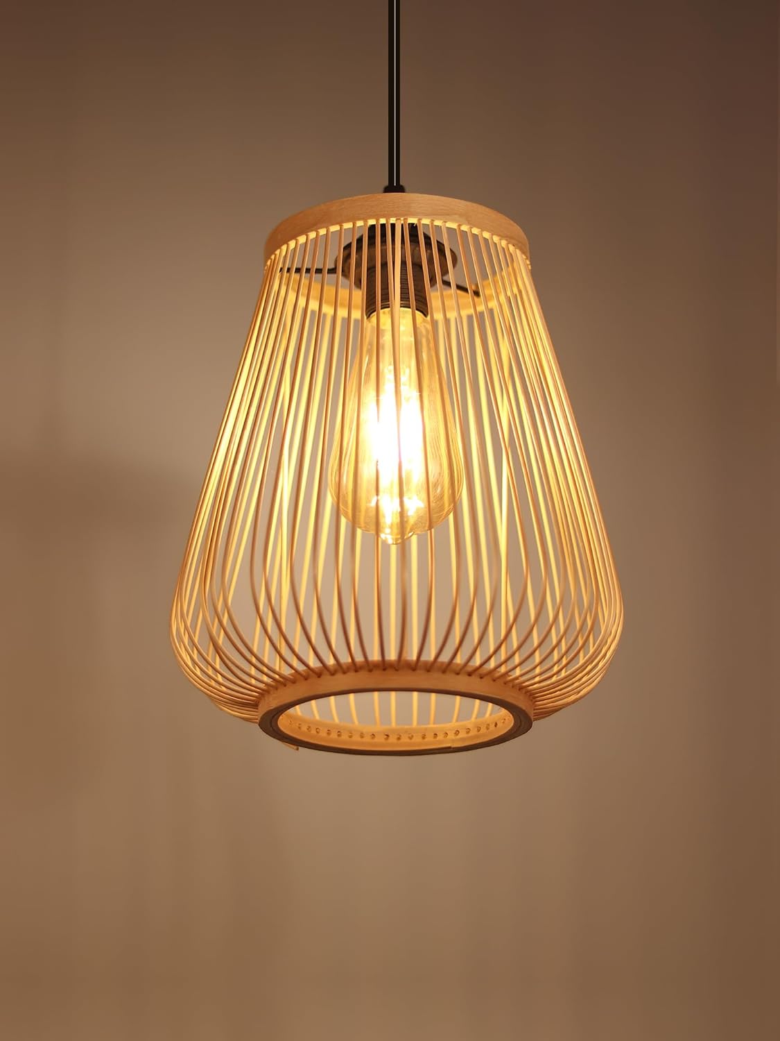 Bamboo Pendant Lamp | Bamboo Lampshade | Boho Lamps for Cafe