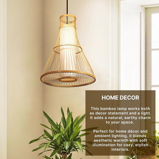 Bamboo Ceiling Lamps for Living Room | Wicker Ceiling Lights for Hall