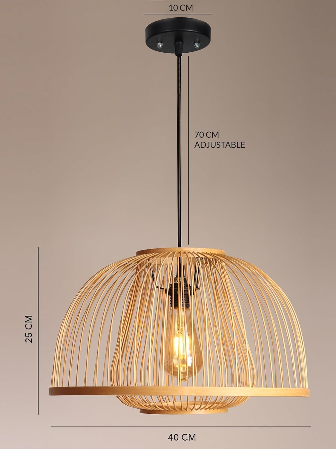 India Bamboo Pendant Lamp | Cane Hanging Lamps for Living Room