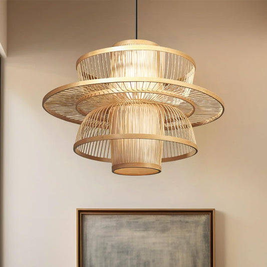 India Bamboo Ceiling Lamps for Living Room | Pendant Lights for Home