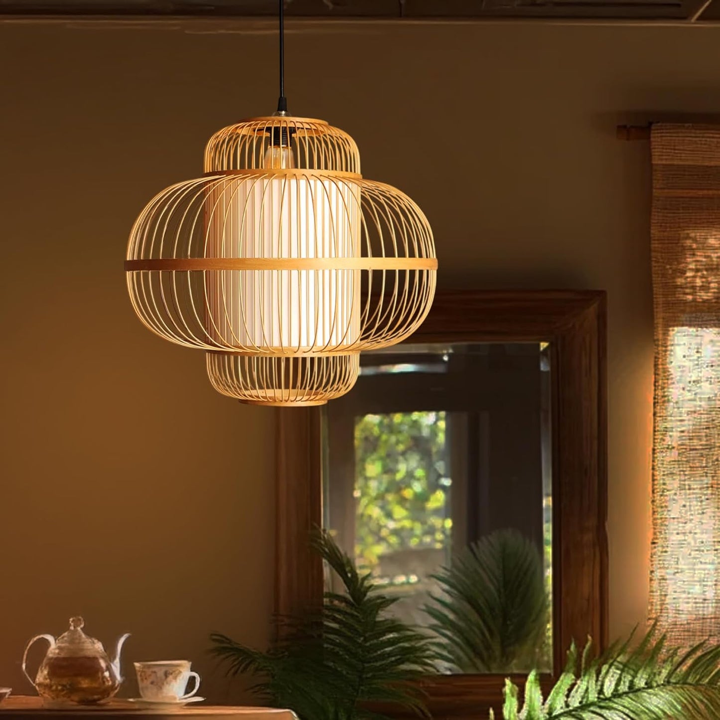 Pendant Lamp | Cane Lampshade | Bamboo Hanging Lamps
