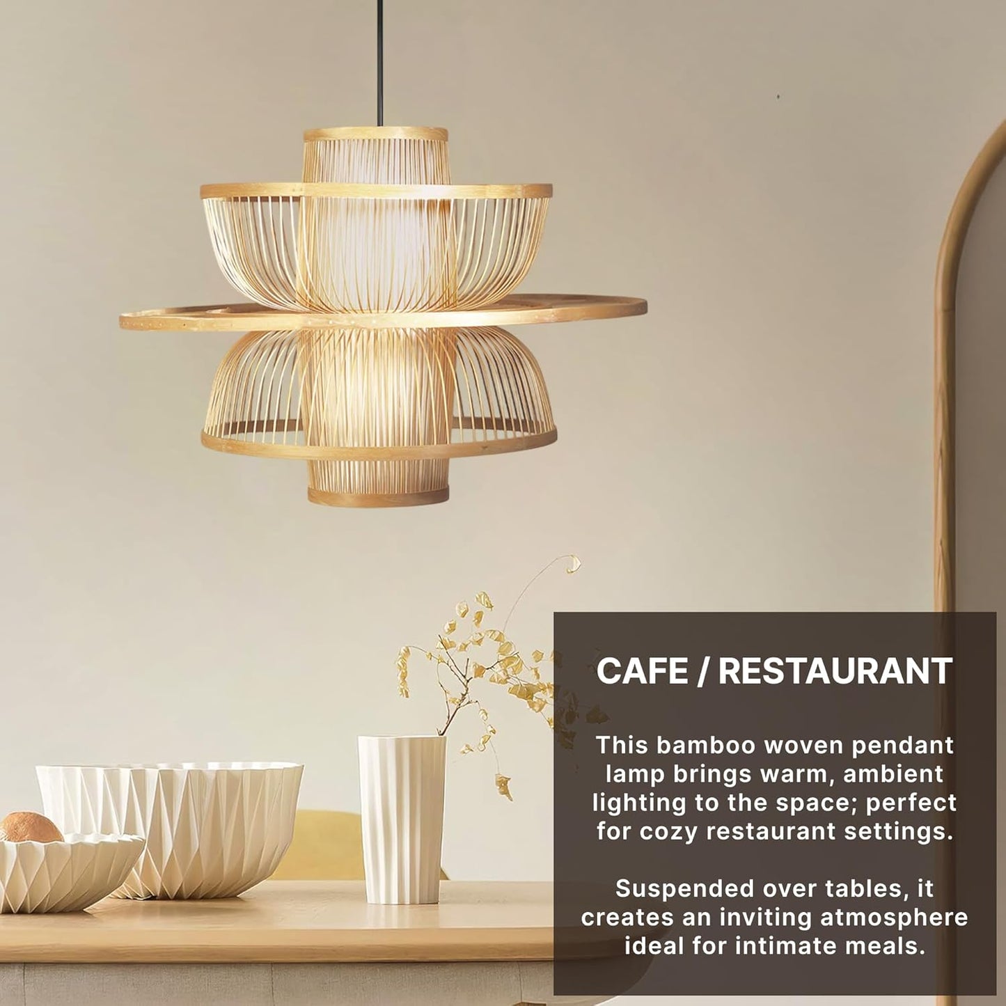 India Bamboo Ceiling Lamps for Living Room | Pendant Lights for Home