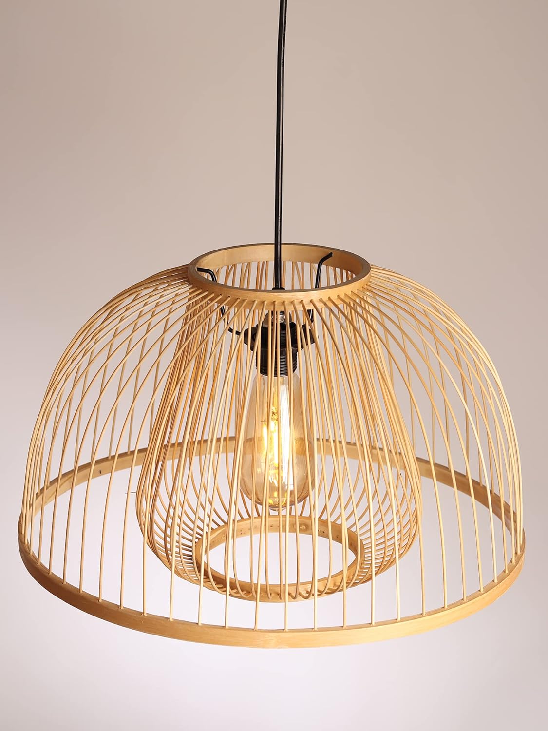 India Bamboo Pendant Lamp | Cane Hanging Lamps for Living Room