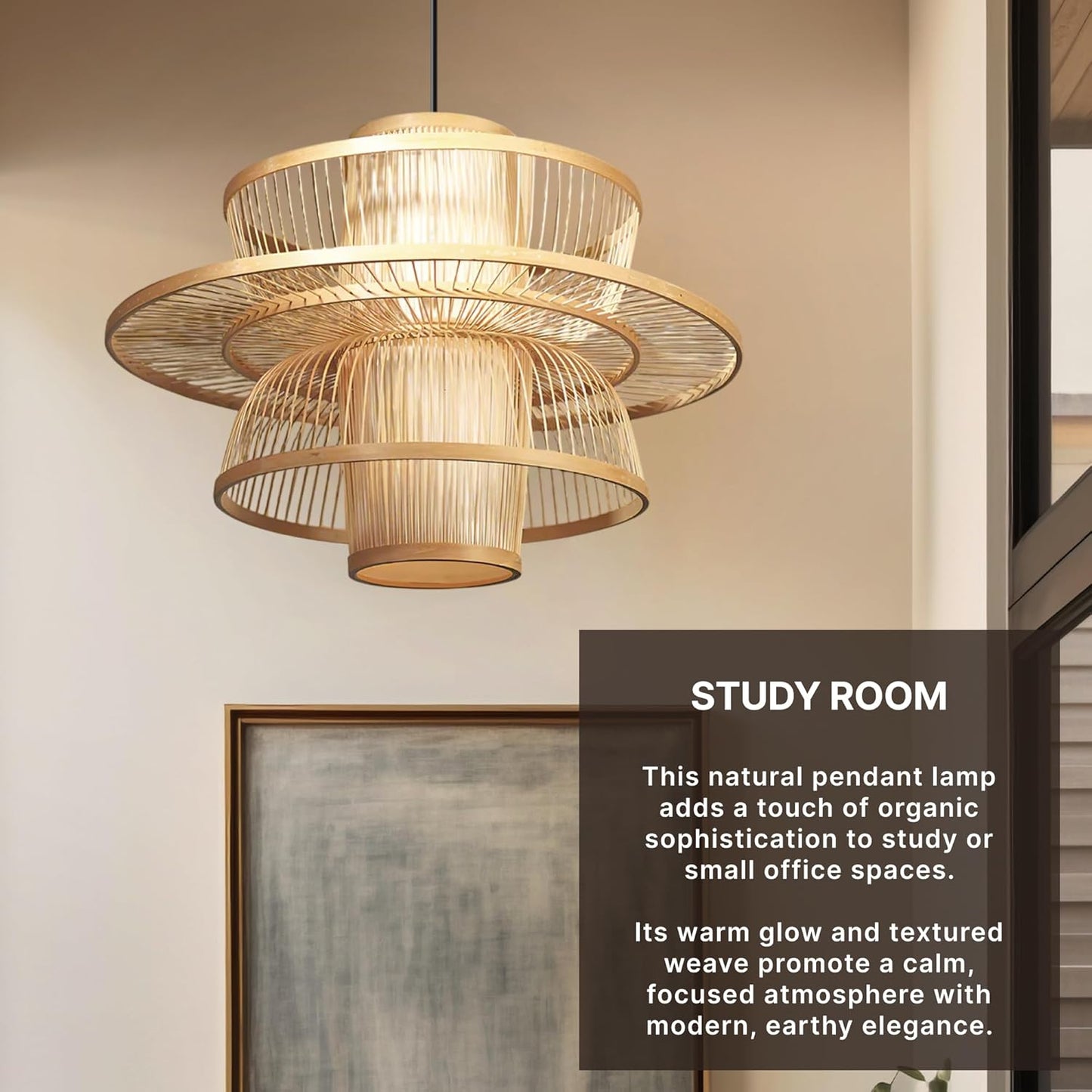 India Bamboo Ceiling Lamps for Living Room | Pendant Lights for Home