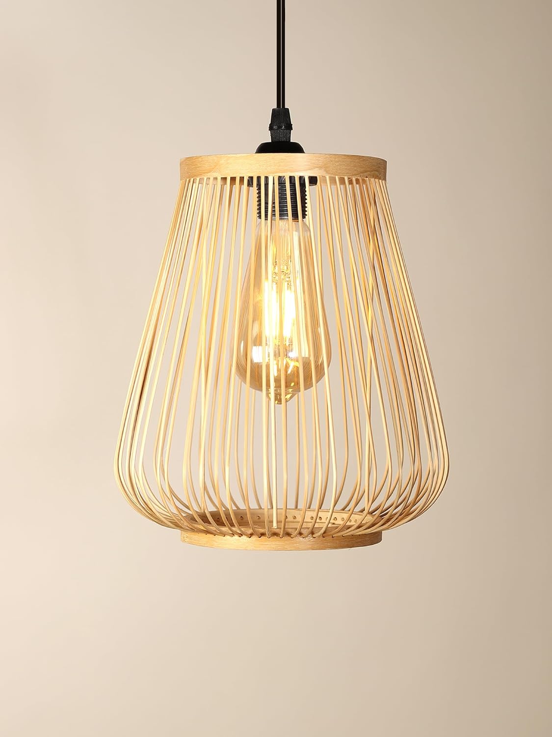 Bamboo Pendant Lamp | Bamboo Lampshade | Boho Lamps for Cafe