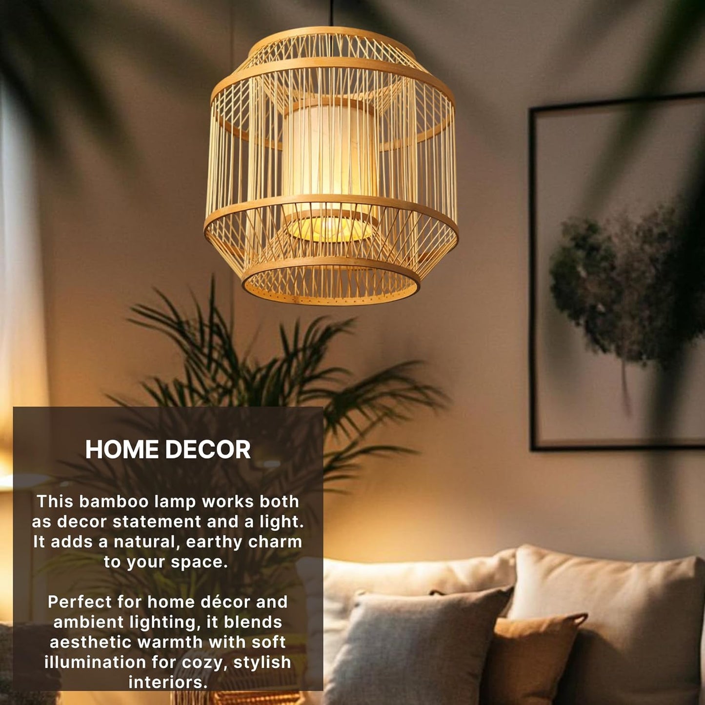 Ceiling Lights for Hall | Pendant Lights | Hanging Lamp for Living Room | Bamboo Ceiling Lamps