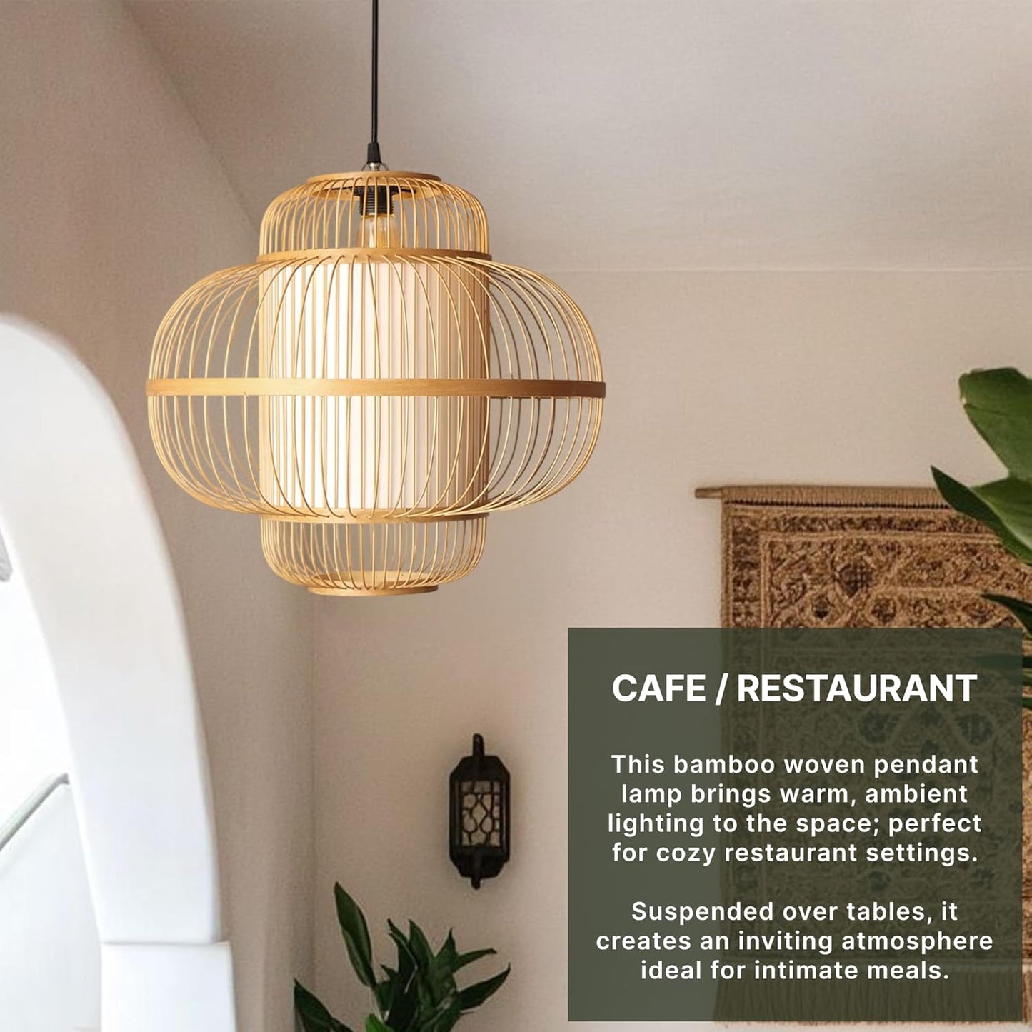Pendant Lamp | Cane Lampshade | Bamboo Hanging Lamps