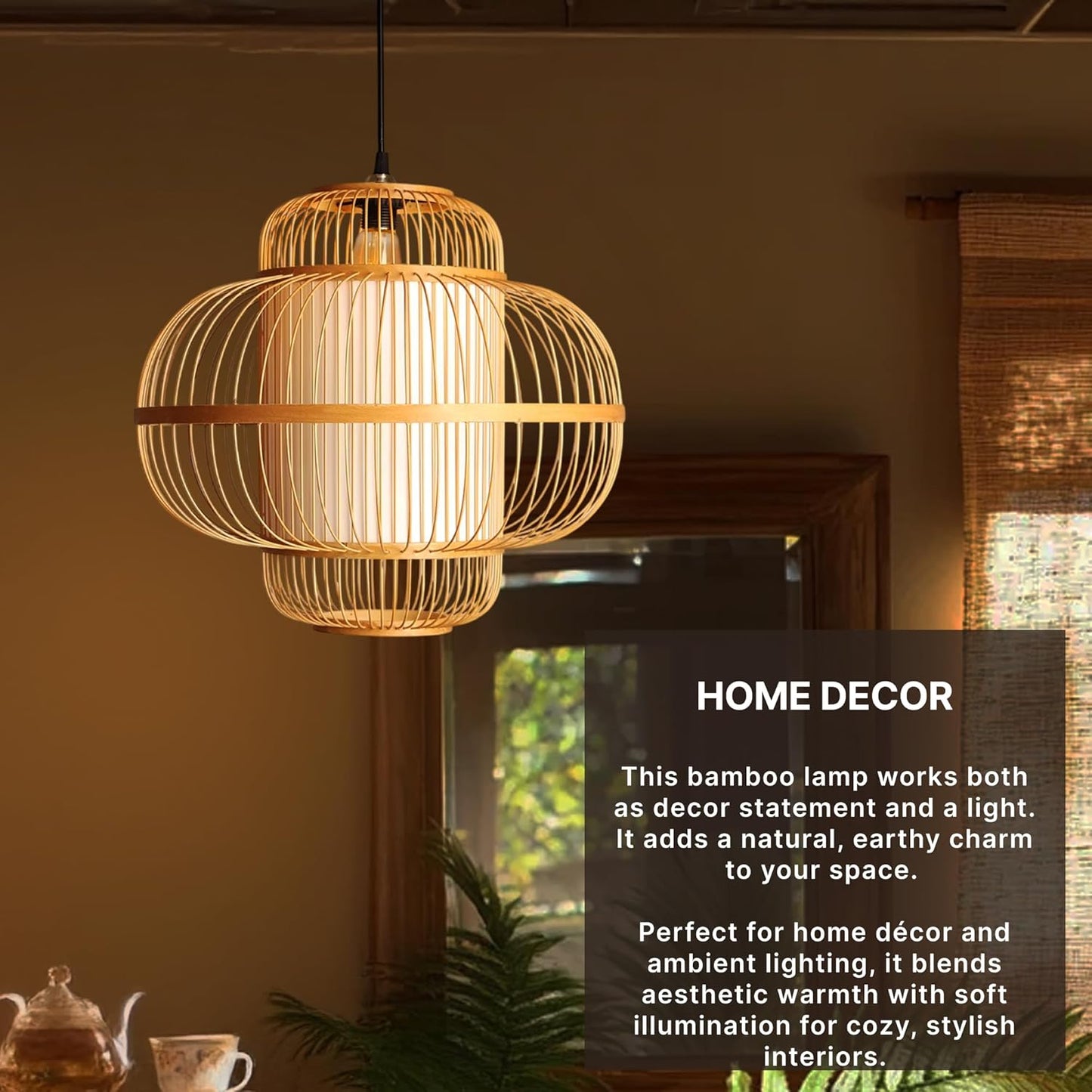 Pendant Lamp | Cane Lampshade | Bamboo Hanging Lamps